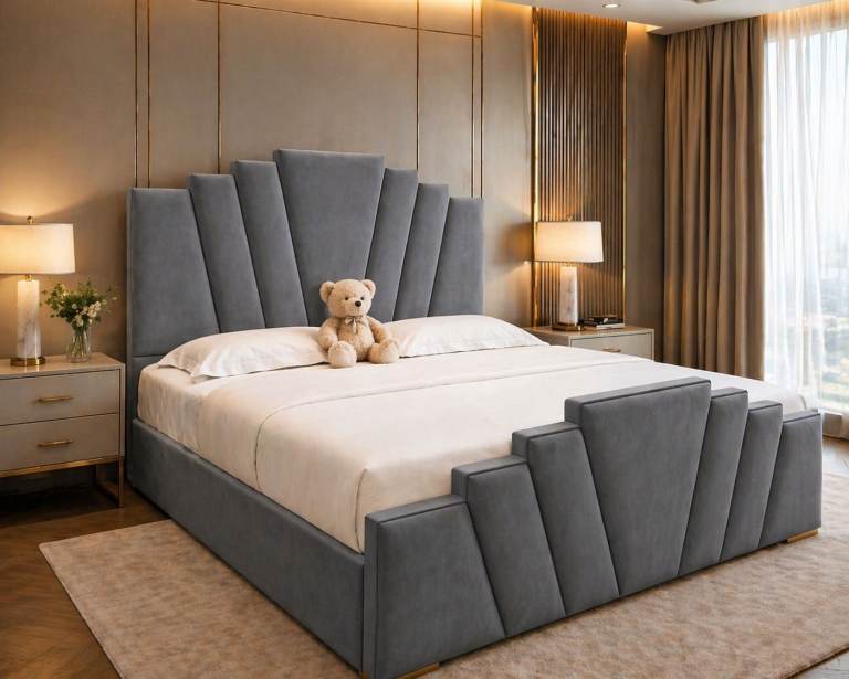 ottoman bed frame Plush velvet upholster Storage and mattress are optional Free cash on delivery