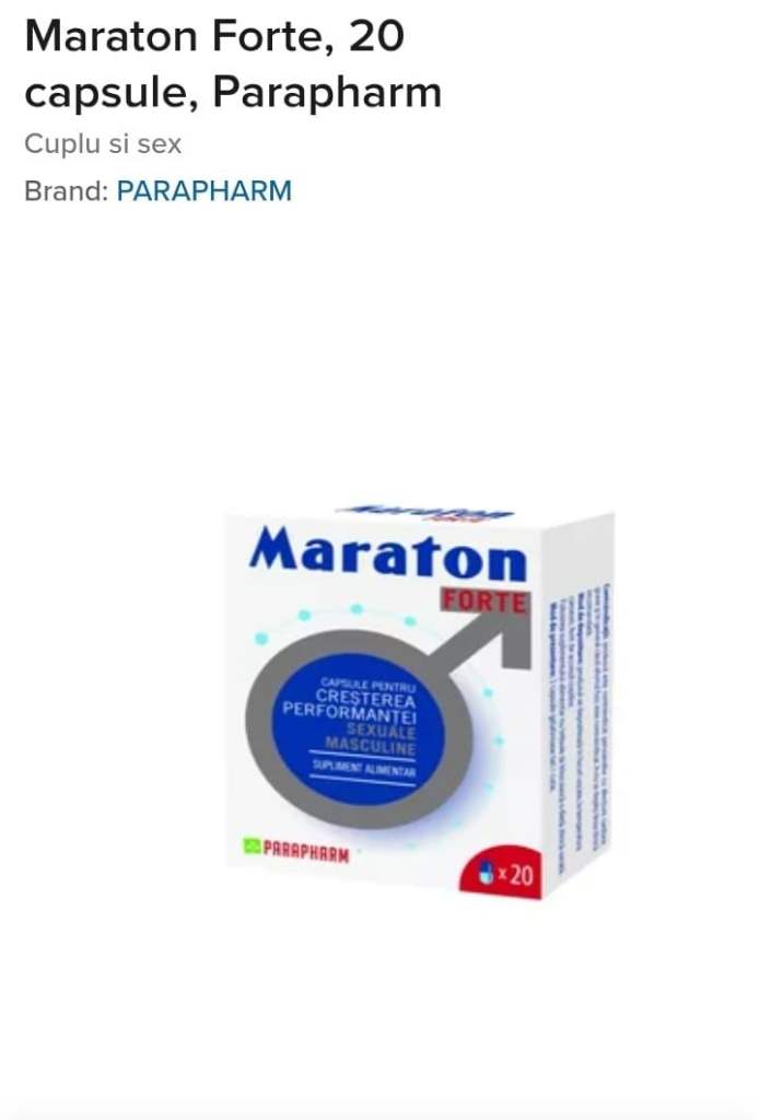 Maraton Forte 20 capsule –vitalitate masculină, energie & stamina (Parapharm)