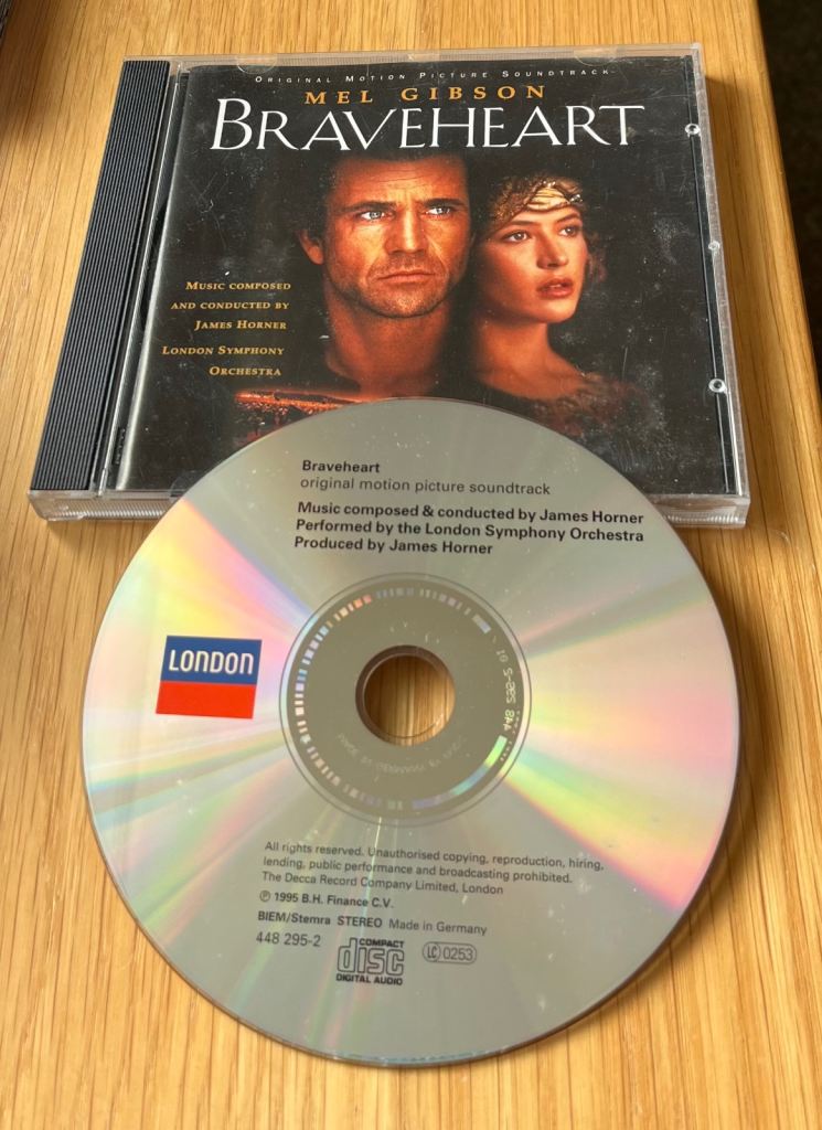 Braveheart soundtrack. £3 CD. VGC 