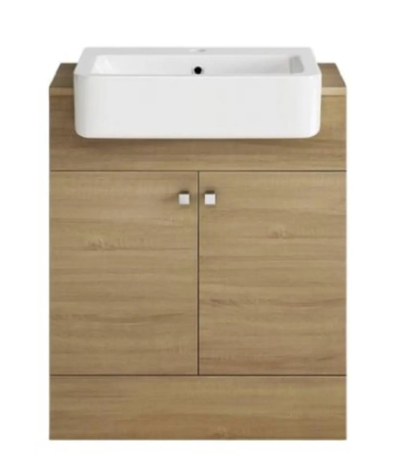 New Oak Harper Basin Vanity Unit 660mm RRP £145 Our Price £100