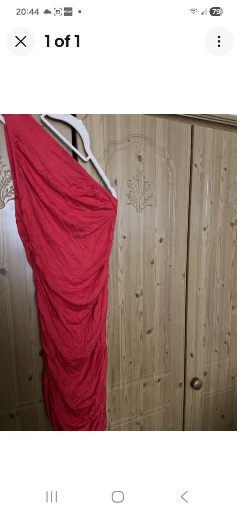 Shein Red One Sleeve Short Bodycon Dress Size Medium