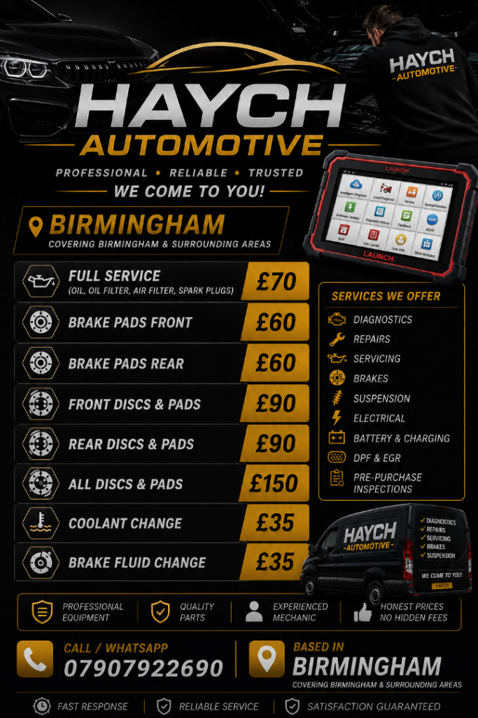 Mobile Vehicle Servicing & Brake Repairs 