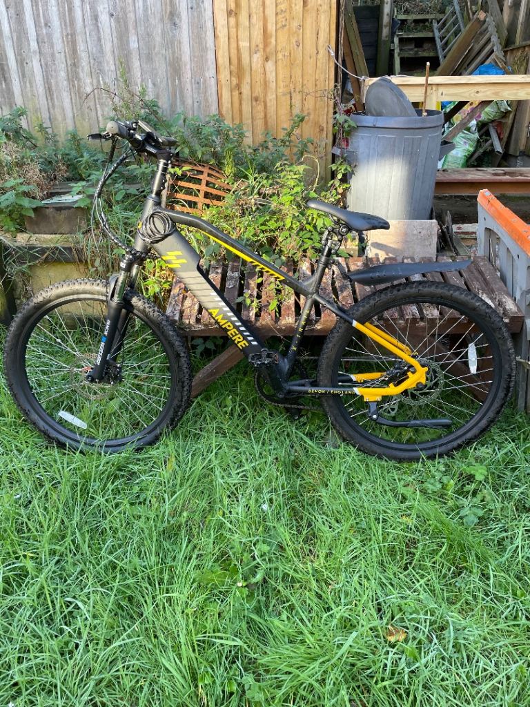 Ampere Electric Mountain Bike - Black & Yellow, Good Condition