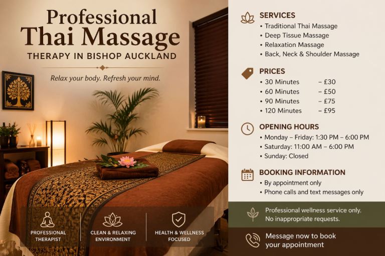 *** Bee Thai Massage In Bishop Auckland ***