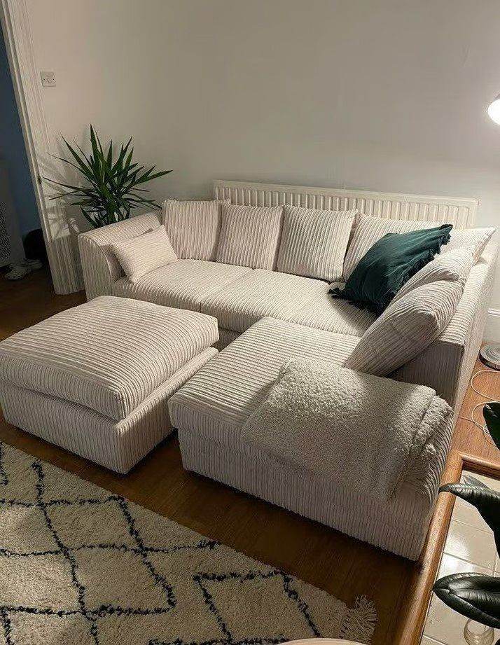 🚛4 Seater DYLAN Corner Cream L Shape Sofa BRAND NEW Cash On Delivery Order Now MUST GO 