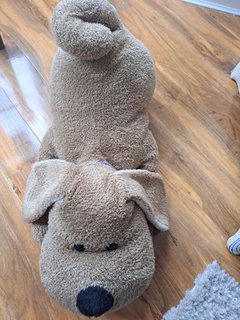 Large Brown Dog Soft Toy – Good Condition