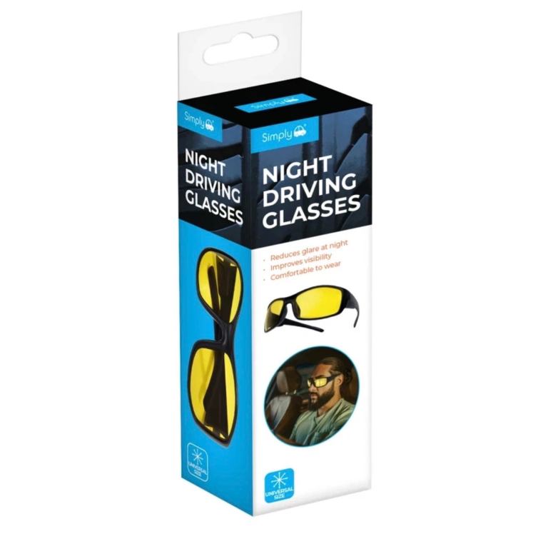 Simply Night Driving Glasses – Yellow Lenses, New in Box