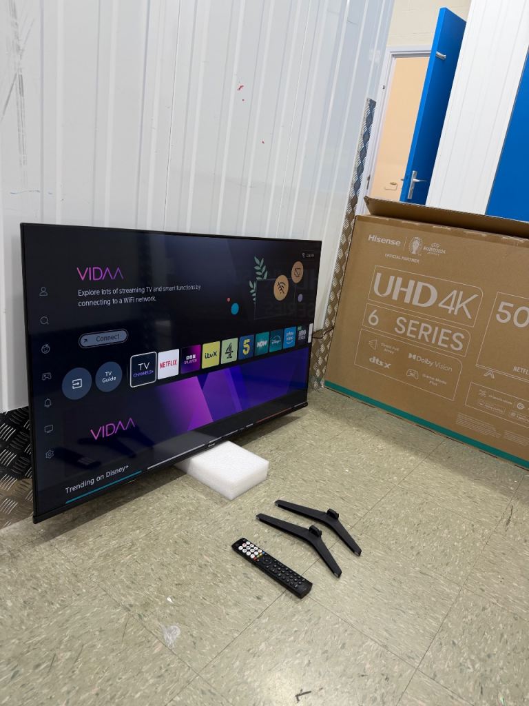 Hisense A6Q 50” Smart 4K UHD HDR TV – Boxed Complete