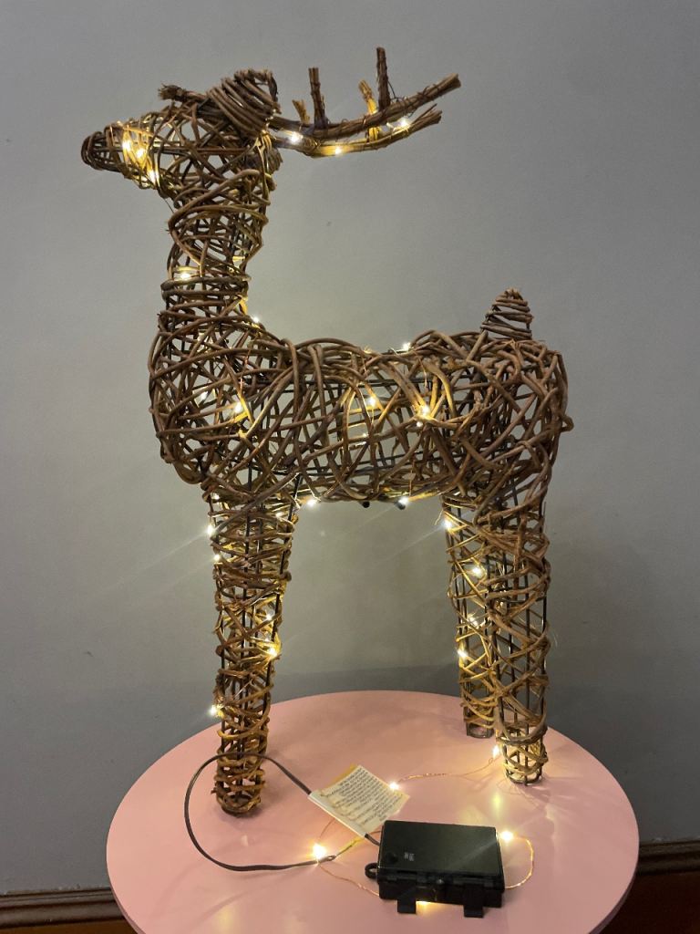 Wicker Reindeer Christmas Decoration LED