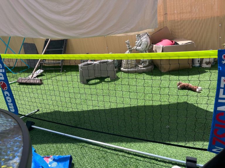 Portable Mini Tennis/Badminton Net – Great for Garden Fun