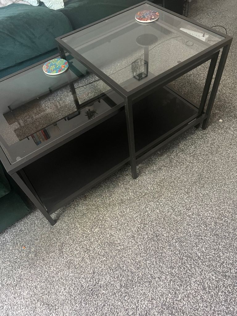 IKEA glass nest coffee table