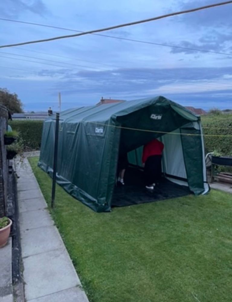 Clarke Portable Garage / Workshop Tent / Gazebo 6.1m x 3.0m x 2.4m – Excellent Condition