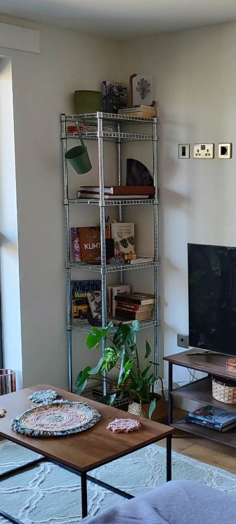 IKEA Omar Shelving Unit – Narrow Industrial Steel (46x36x181 cm)