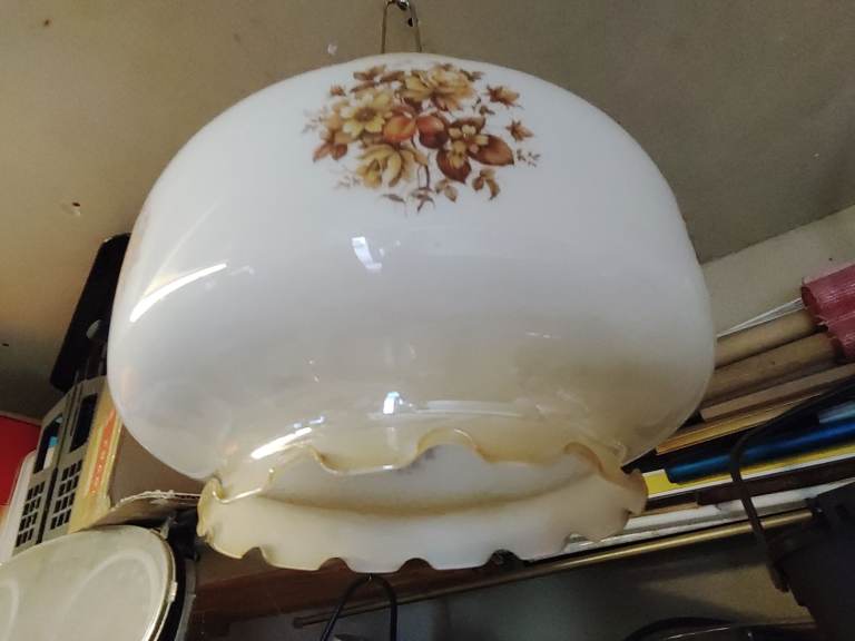 floral glass lampshade