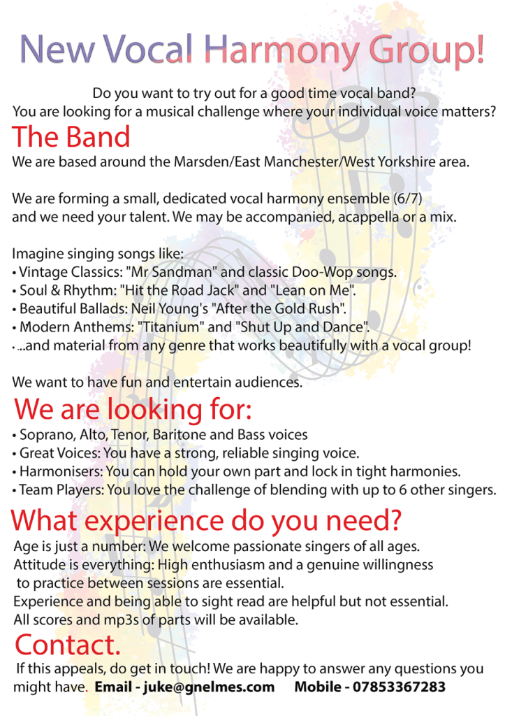 Love Singing, But Want More Than a Choir? Join Our New Vocal Harmony Group!