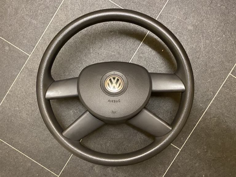 VW VOLKSWAGEN GOLF MK5 LEATHER STEERING WHEEL AND AIRBAG 04-08