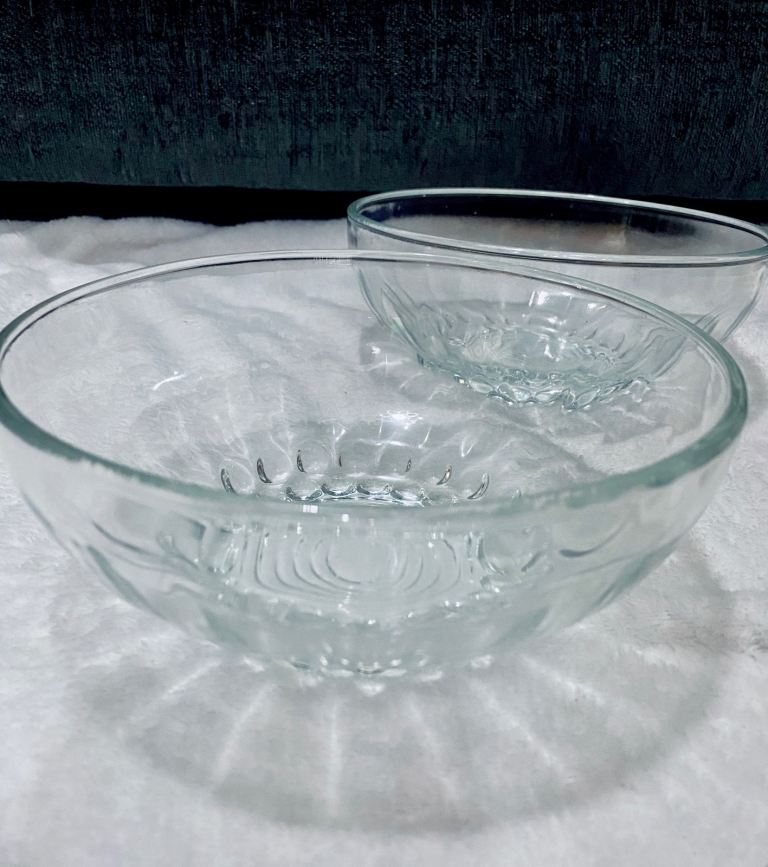 Vintage Glass Bubble Design 2 Bowl Set