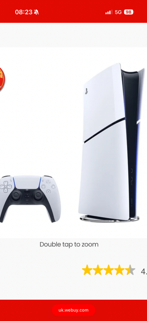 Playstation 5 Slim Digital Edition Console, 825GB, White, 