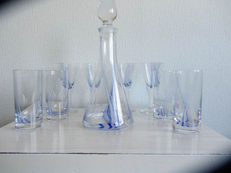 Caithness Glass Decanter and Glasses (x8)