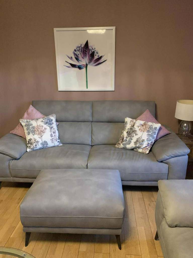 3 and 2 seater and footstool 