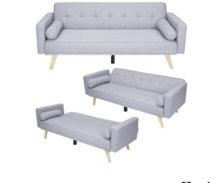 3-Seater Sofa Bed – Brand New – Adjustable – Light Grey – £149