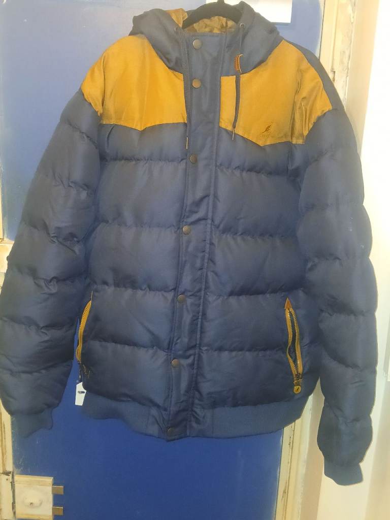 Men's Kangol Jacket - Size 2XL - Navy & Mustard - Excellent Condition