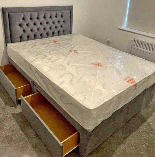 Storage Draws Bed /Double Size Divan Bed + Mattress 📦 Amazing Price – Order Now Today