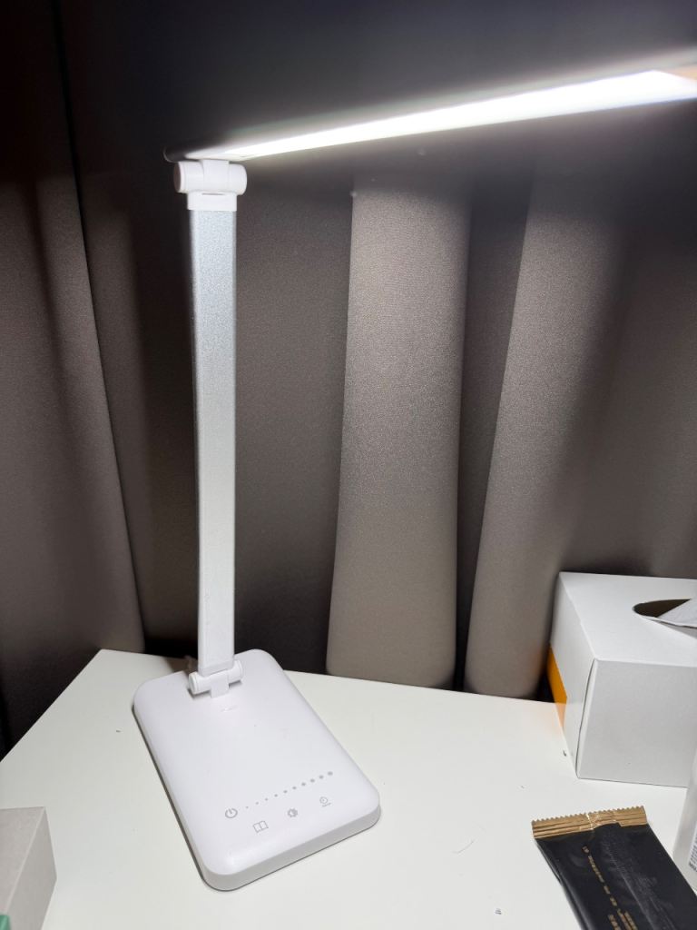 White LED Desk Lamp with Touch Controls – Good Condition