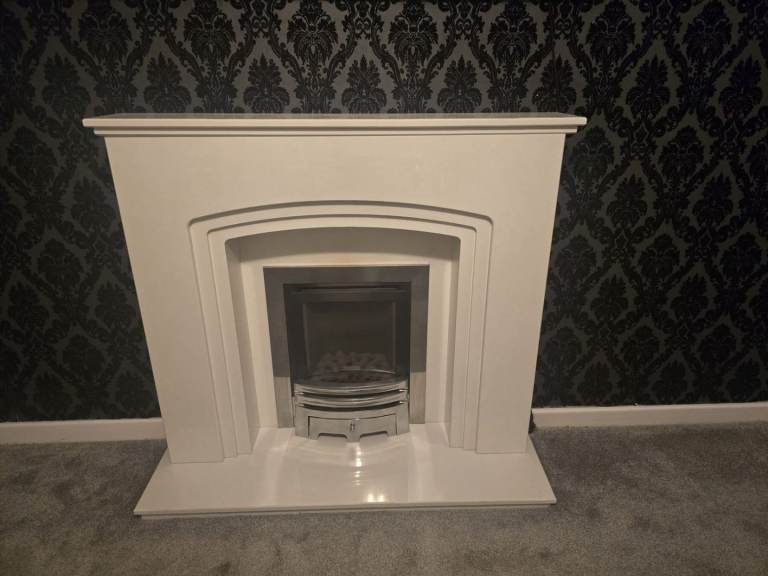 image for White Marble Fireplace 