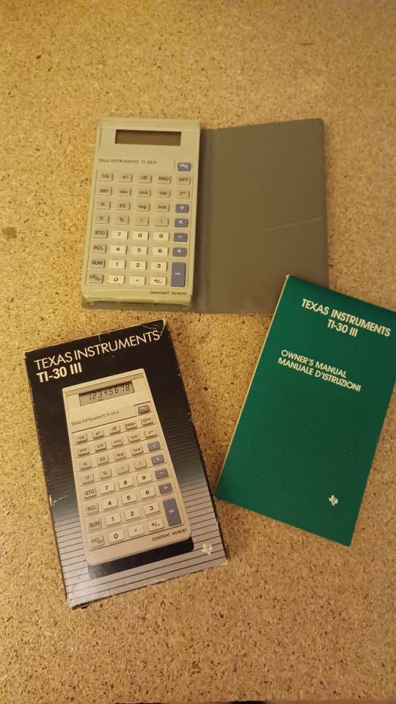 Texas TI30 III Calculator with case, box and manual