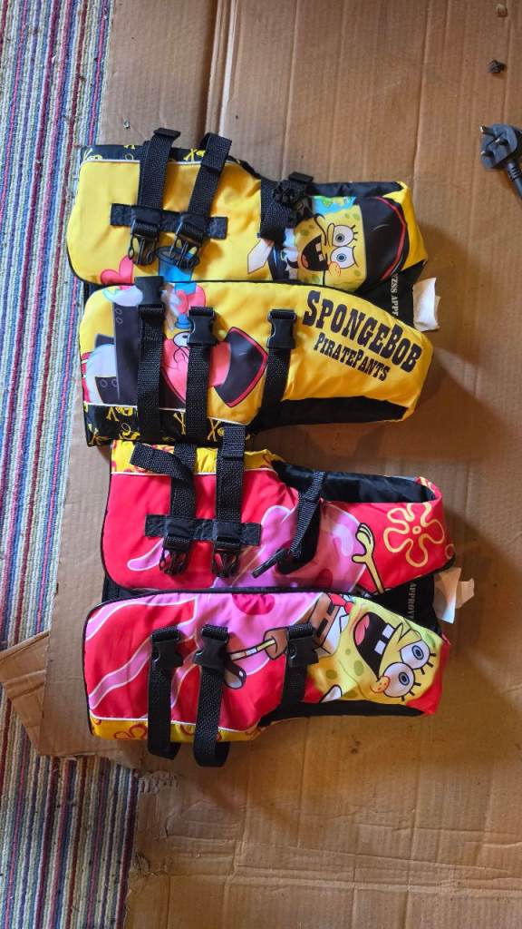 SpongeBob SquarePants Kids Life Jackets – Good Condition