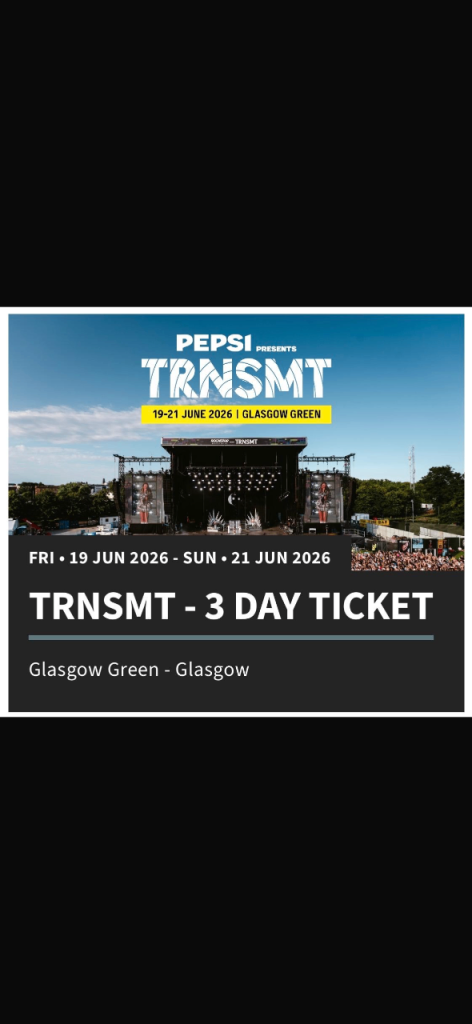 2 x 3 day Trnsmt Tickets £300 for the pair. 