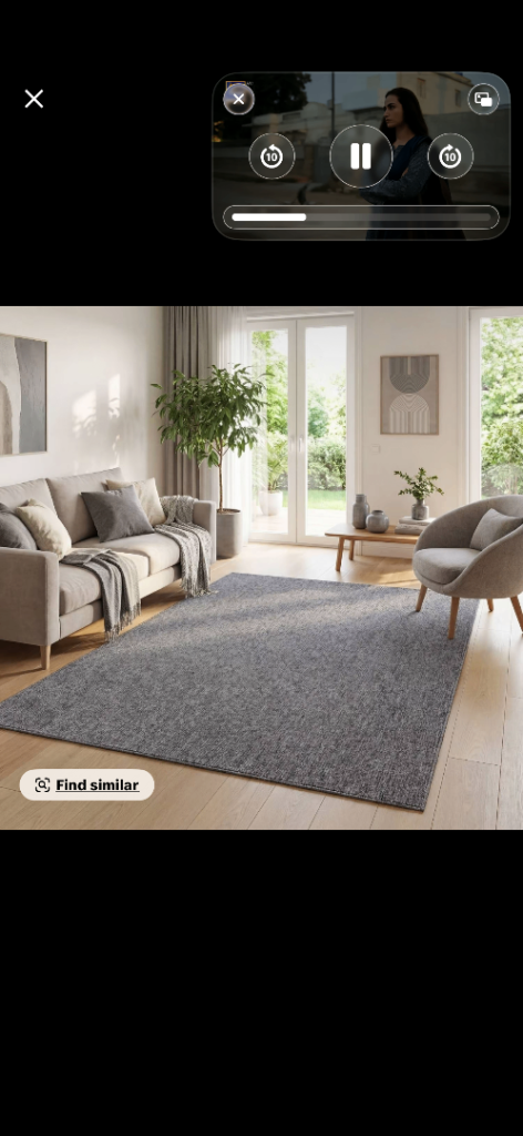 Grey Patterned Rug - As Good As New x2 rugs 