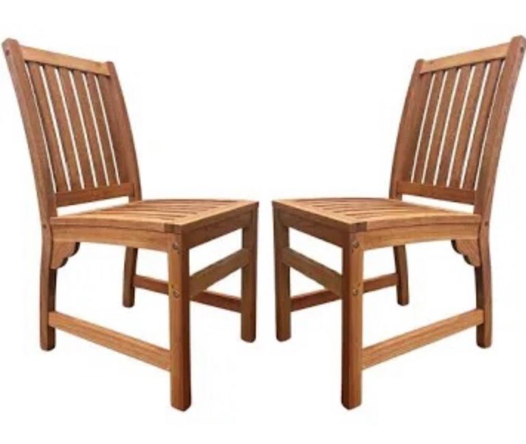 Leisure Bench Hardwood Chairs x 2