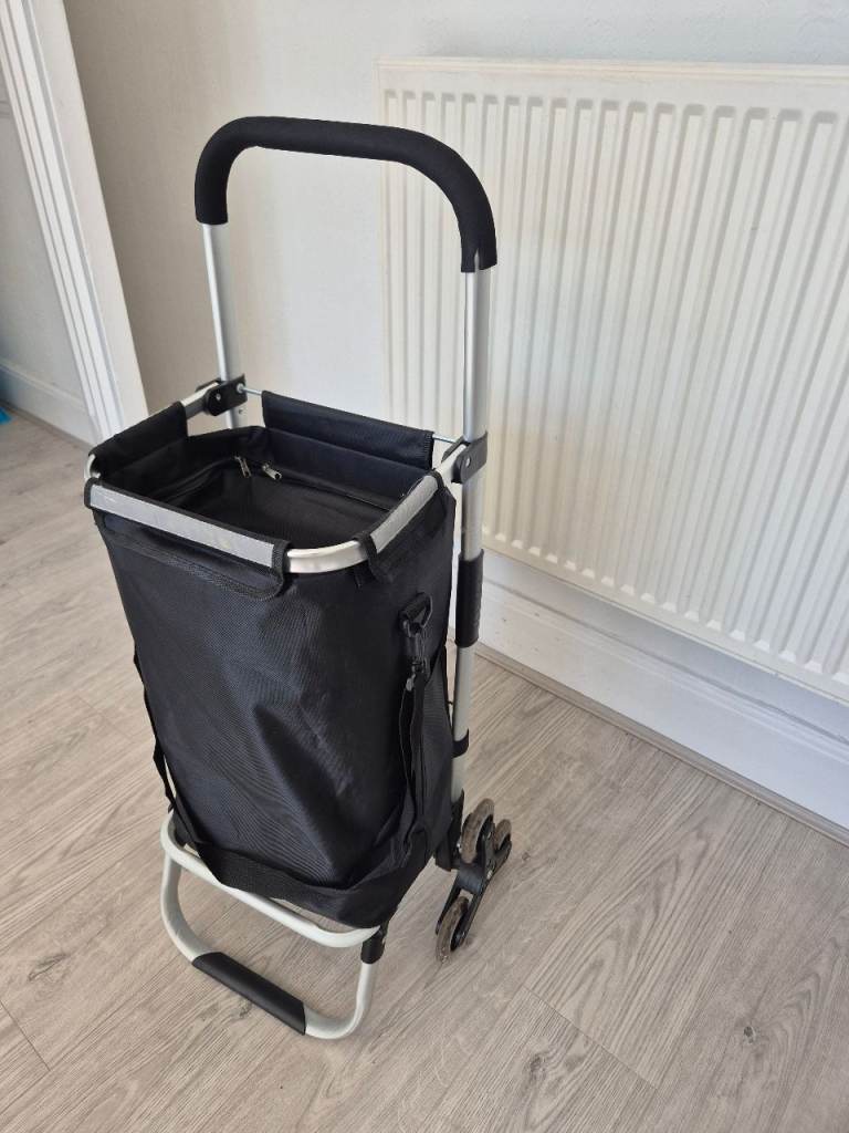 6-Wheel Stair Climber Shopping Trolley - Black