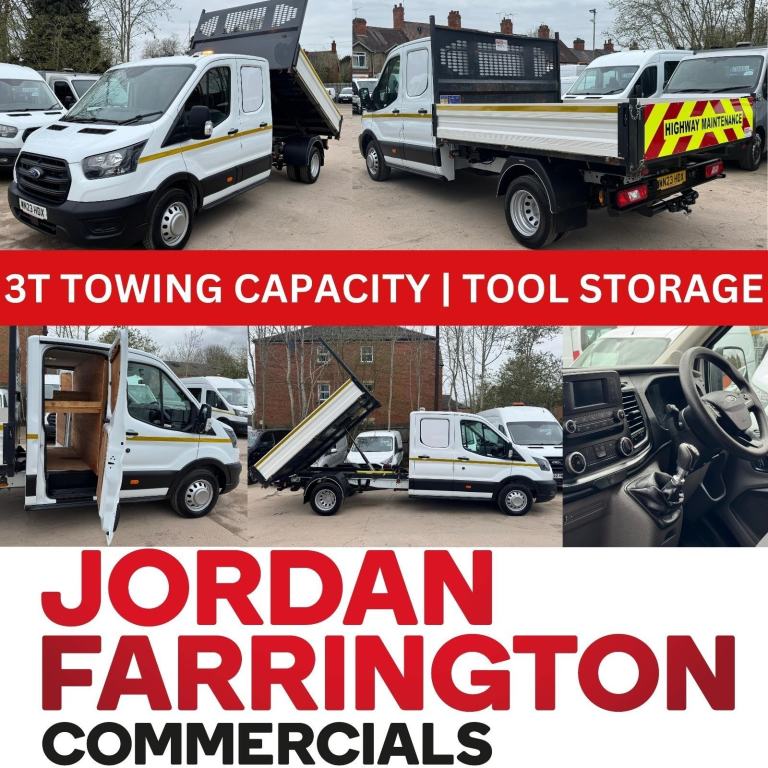 2023 FORD TRANSIT 350 D/C UTILITY CAB TOOLPOD TIPPER RWD DRW ALLOY BODY EURO 6