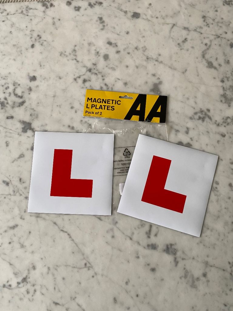 L plates for new driver learner car