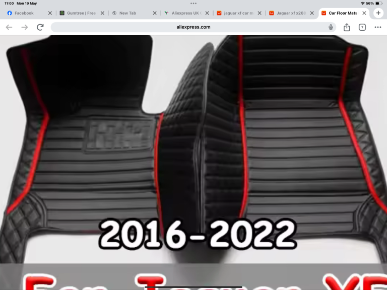 R.H.D JAGUAR XF X260 CAR MATS BLACK RED STRIP