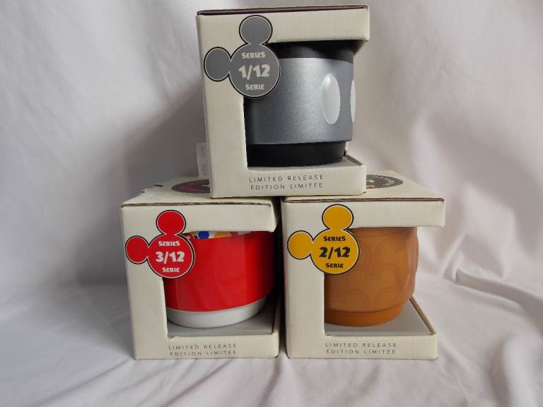 Disney Stores Limited Edition Stackable Mug 1/12 2/12 3/12 Mickey Mouse Memories New and Boxed