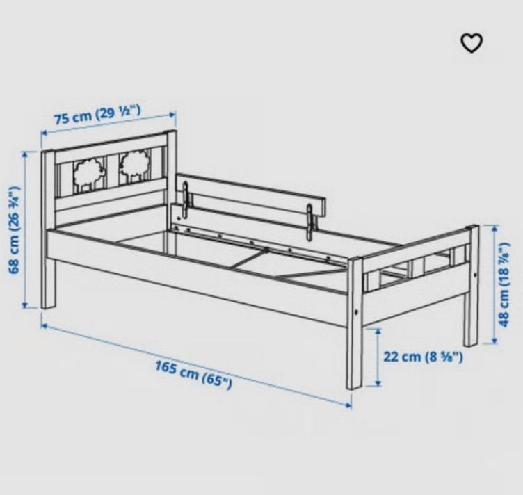 IKEA Kritter Junior Bed Frame 70x160cm with slatted bed base.
