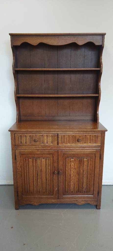 Vintage Wood Bros English Oak Welsh Dresser / Welsh Cabinet - Perfect Upcycling Project 
