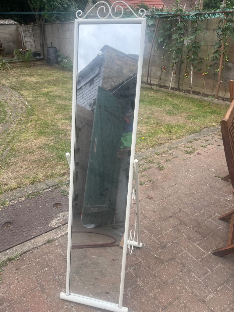 Tall white mirror 