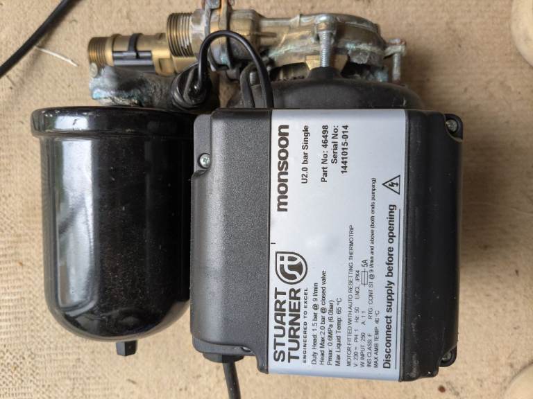 Stuart Turner Monsoon U2.0 Bar Single Shower Pump - As good as new. 