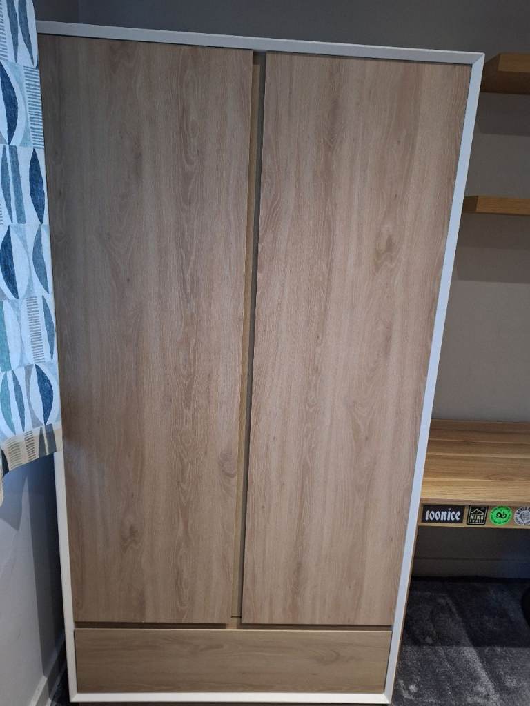 image for M&S White/Light Oak Effect Wardrobe 