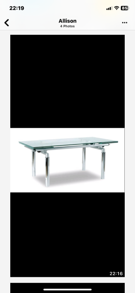 Glass dining table 