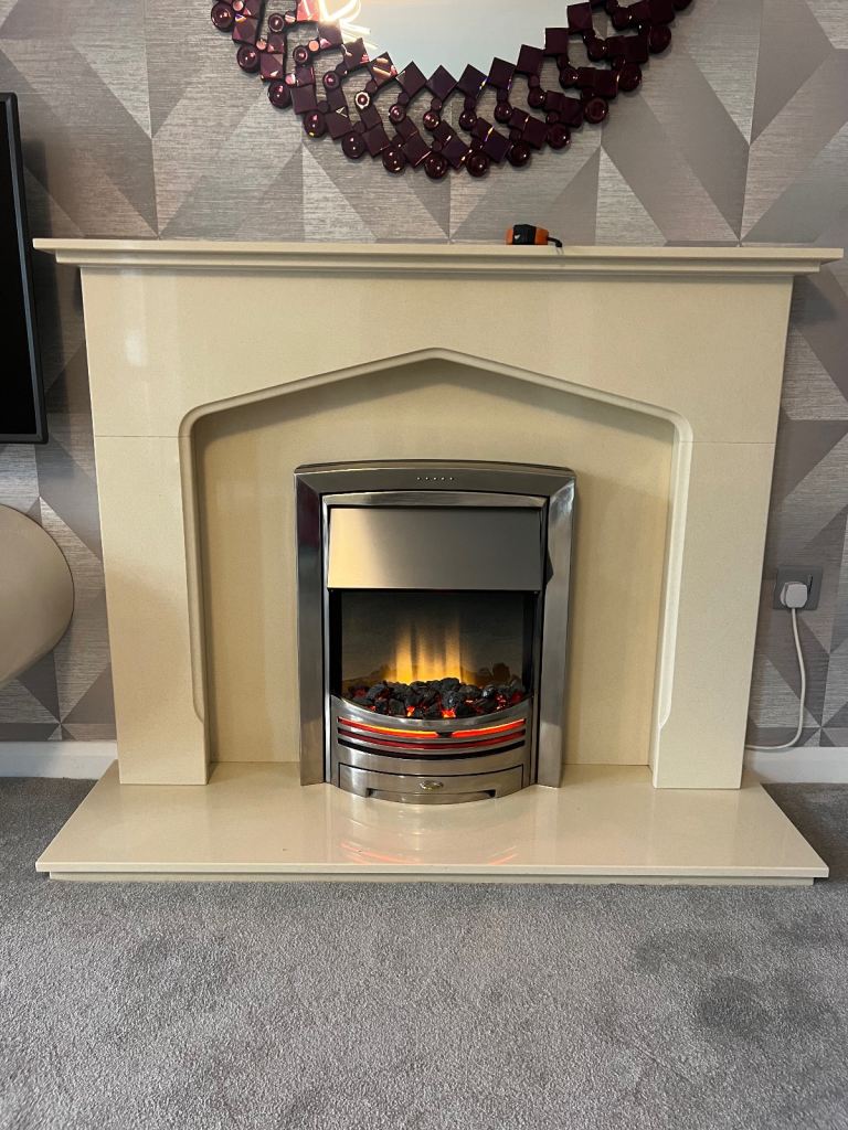 image for Electric fire with marble surround