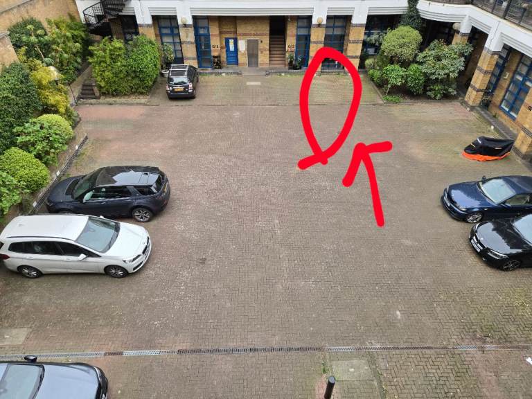 Parking space in a gated parking lot