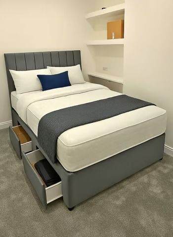 image for Christmas Sale Offer! 🎅 Divan Double Bed With Sleek Headboard | Same-Day Delivery! **