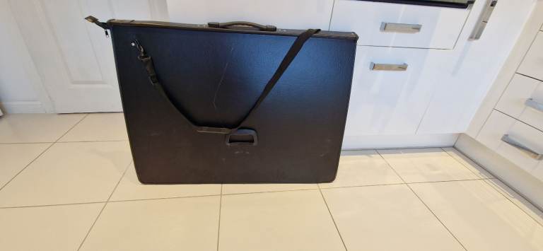 Black Leather Art Portfolio Case (A1 Size)