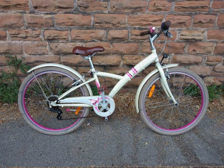 BTWIN POPLY 500 Cream Kids Girls 24-inch Bike